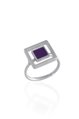 Δαχτυλίδι Χειροποίητο Square Purple Enamel