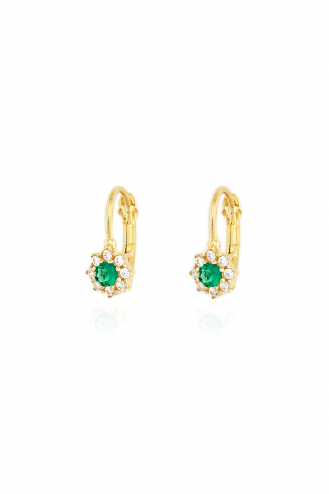 Earrings Hanging Emerald