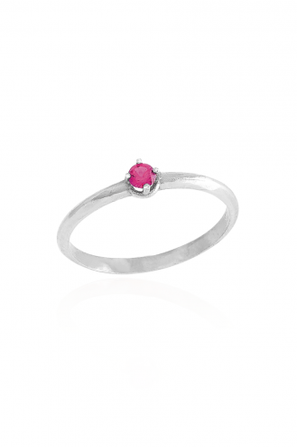 Ring Soliataire White Pink