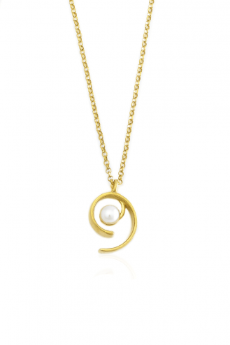 Necklace Pearl Circle Y