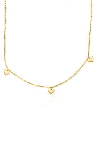 Necklace Gold Heart Drops