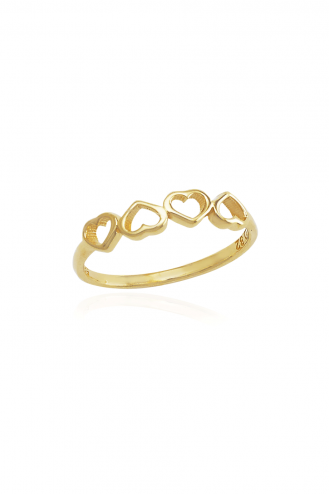 Gold Ring Hearts