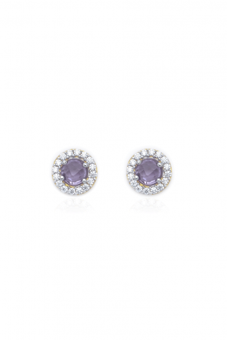 Earrings Purple Dot Chic