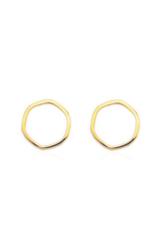 Earrings Gold Hexagon