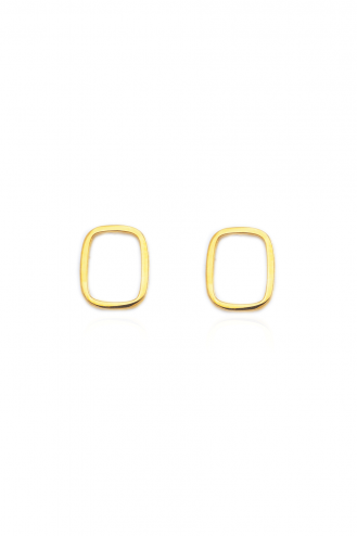 Earrings Gold Rectangle