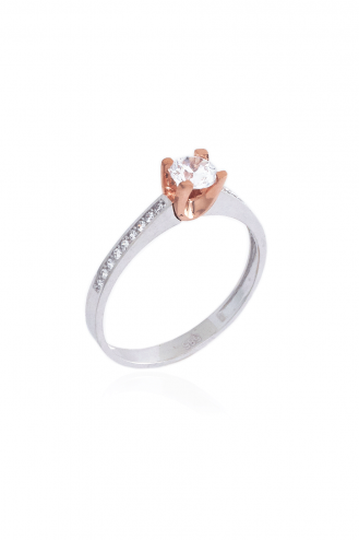 Solitaire Twocolored Ring Β