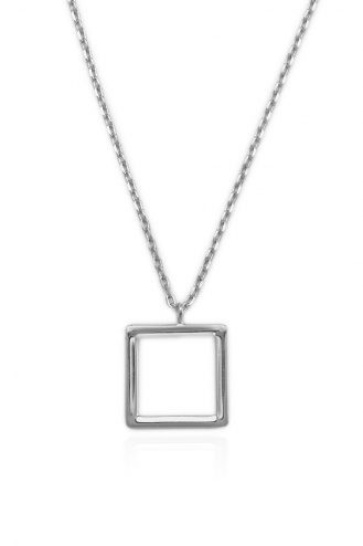 Necklace White Rectangle