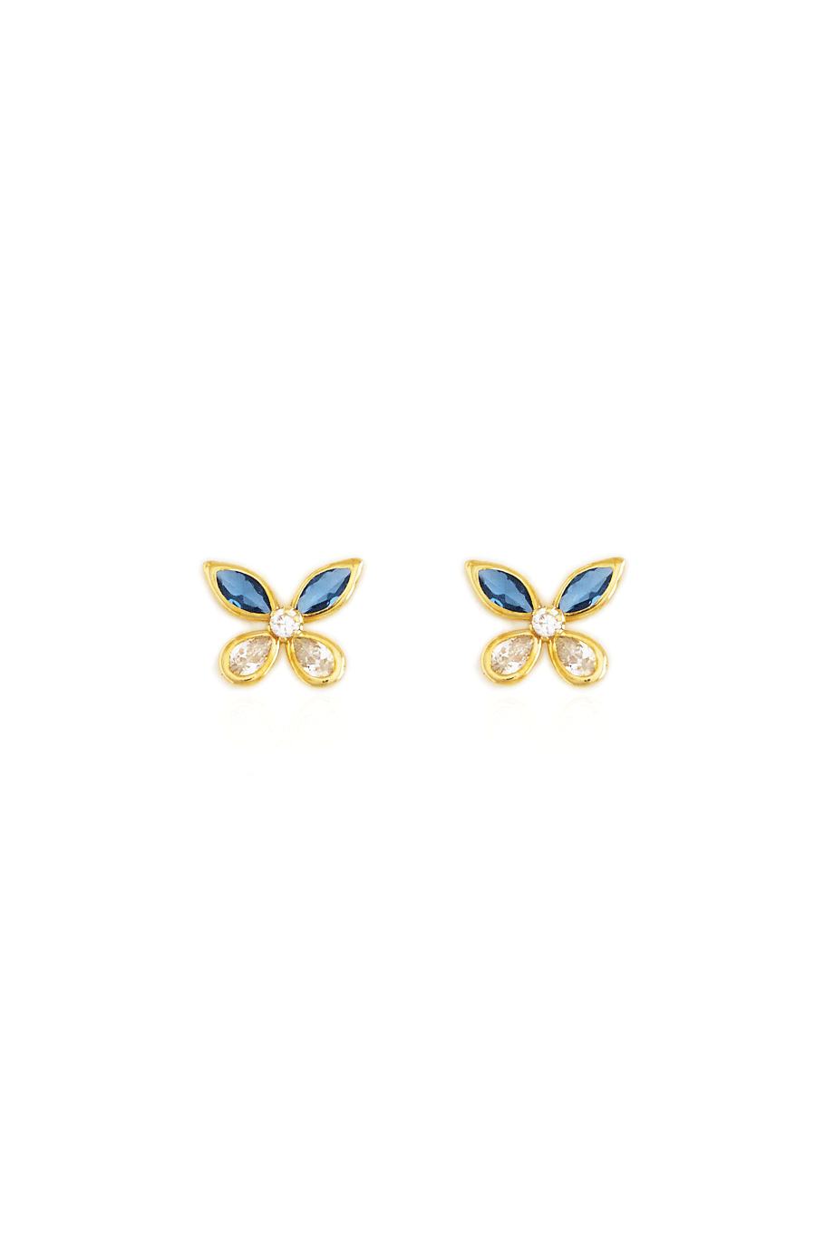 Earrings Butterfly White-Blue