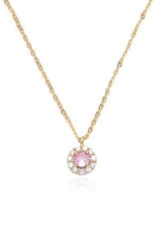 Necklace Rosete Pink Stone